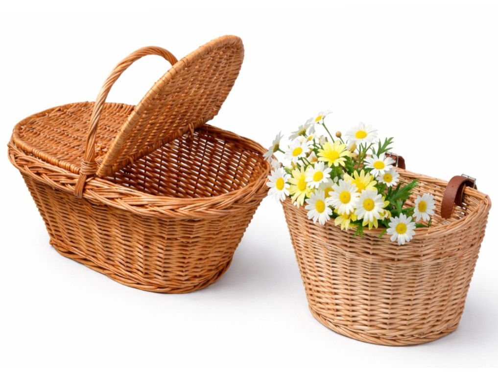 Cosuri din rachita pentru picnic si bicicleta