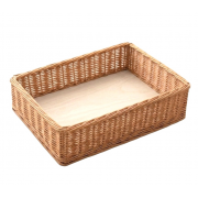 Ladita dreptunghiulara din rachita naturala pentru prezentare, H 10 cm