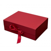 Cutie rosu bordo cu fundita gama premium