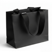 Punga cadou Neagra pudra Soft Touch culori uni 20x25x11cm carton premium 250g