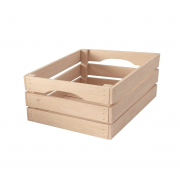 Ladita din lemn natur cu manere 30x25x15 cm