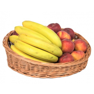Cos rotund din rachita pentru servirea si prezentarea fructelor