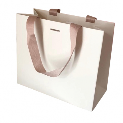 Pungi carton gros gama premium cu manere ripsate 20x25x11cm