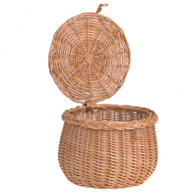 Cosulet rotund din rachita cu capac