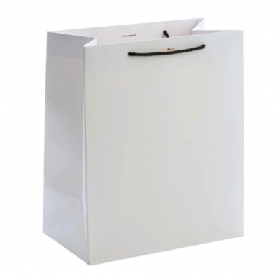 Punga alba pentru cadouri din carton gros