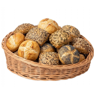 Cos din rachita pentru servirea painii si produselor de patiserie