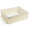 cutii de cadouri crem cu capac transparent